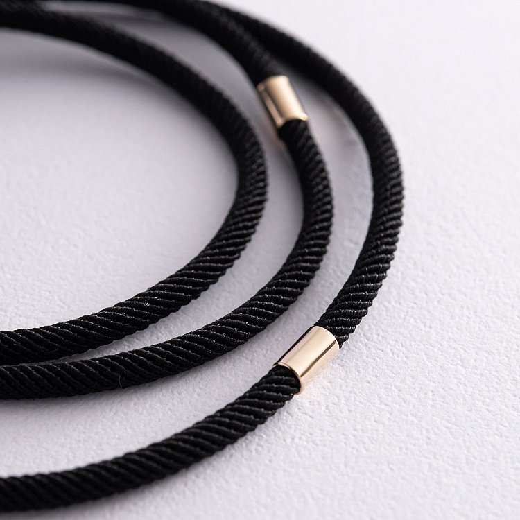 Шовковий шнурок із золотою застібкою 661ж від ювелірного магазину Онікс - 1