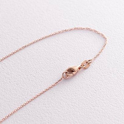 Кольє "Сердечко" з одним фіанітом в червоному золоті кол01790 №4