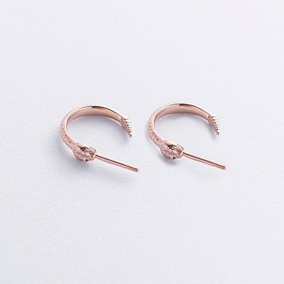 Золоті сережки - пусети "Гримучі змії" с09004 №3