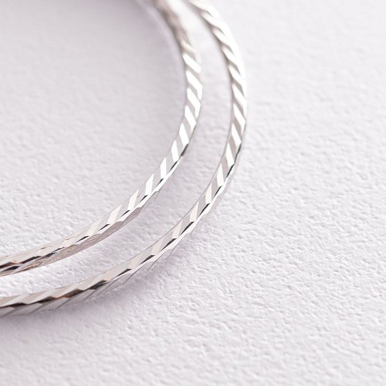 Серьги - кольца в белом золоте (4.6 см) с07142 №3