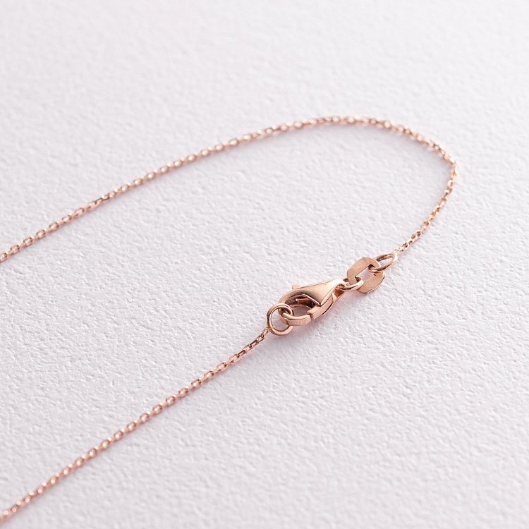 Кольє "Сердечко" з одним фіанітом в червоному золоті кол01790 від ювелірного магазину Онікс - 3