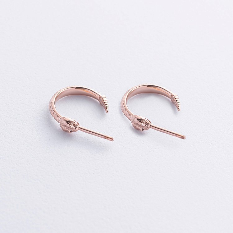 Золоті сережки - пусети "Гримучі змії" с09004 від ювелірного магазину Онікс - 2