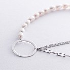 Срібне кольє "Кругообіг" з перлами 908-01442 от ювелирного магазина Оникс - 4