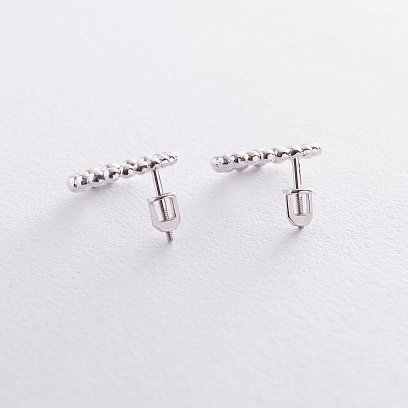 Сережки - пусети "Легкість" в білому золоті с06912 №6