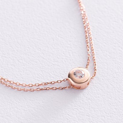 Золотой браслет с фианитом б04036 №3