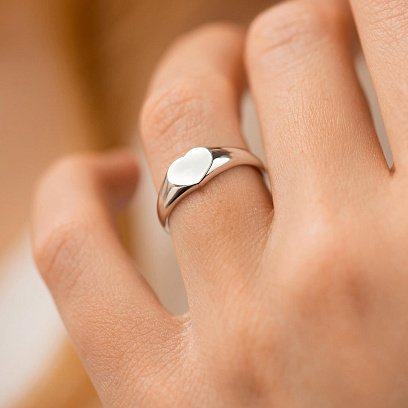 Каблучка "Сердечко" в білому золоті к08169 №4