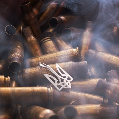 Серебряный кулон "Герб Украины - Тризуб" 133138 №7