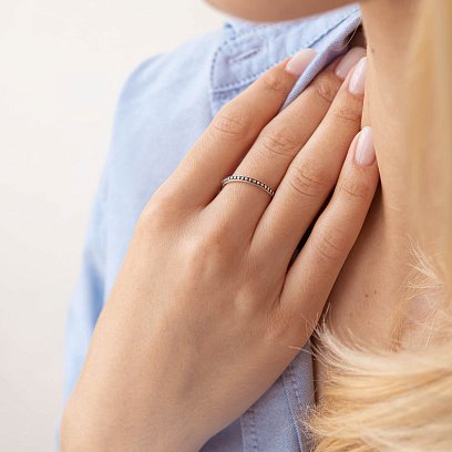 Срібна каблучка з чорнінням 112690 №2