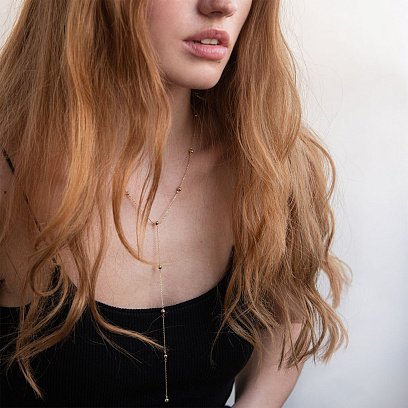 Кольє "Кульки" в жовтому золоті кол01950 №2