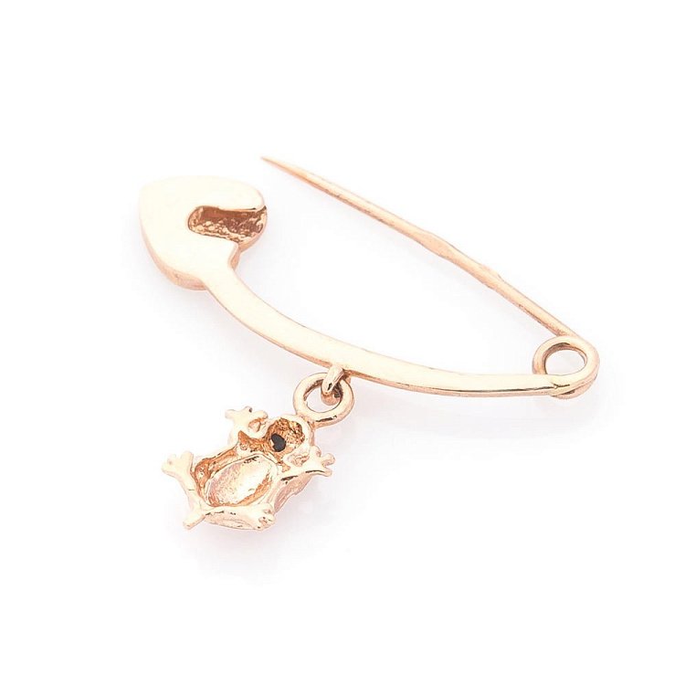 Золотая булавка "Лягушка" (эмаль) зак00104л от ювелирного магазина Оникс - 1