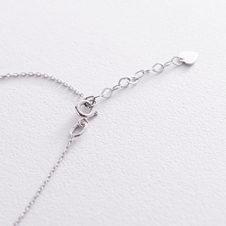 Колье "Ласточка" в белом золоте (фианит) кол01920 от ювелирного магазина Оникс - 4