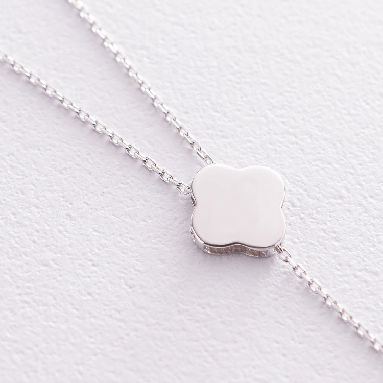 Кольє "Конюшина" в білому золоті кол01902 від ювелірного магазину Онікс - 2