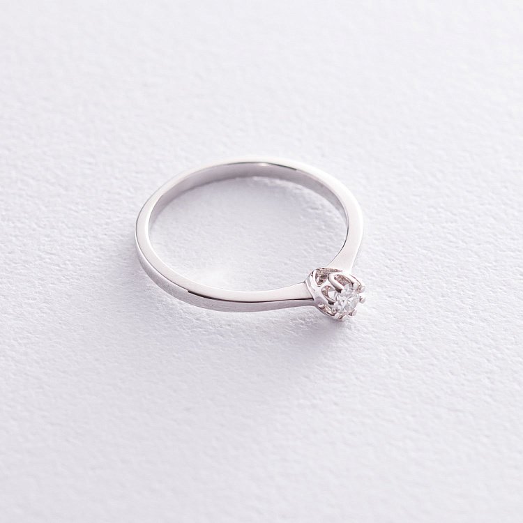 Золота заручальна каблучка з діамантом кб0163са від ювелірного магазину Онікс