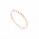 Золотое кольцо с фианитами (минимализм) к05392 от ювелирного магазина Оникс