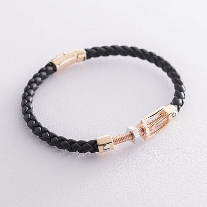 Каучуковий браслет з жовтого золота б03987