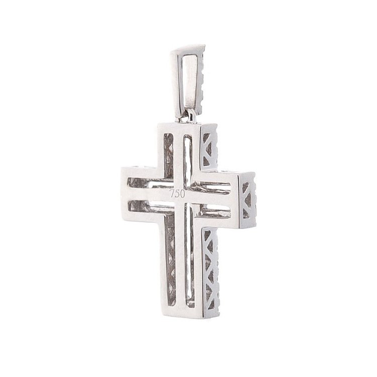 Золотий хрестик з діамантами пб0119са від ювелірного магазину Онікс - 1