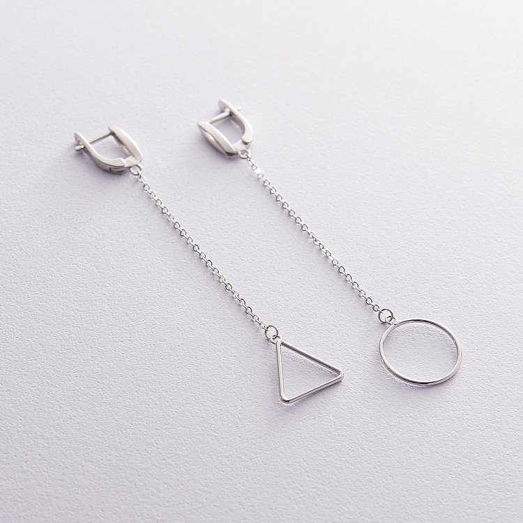 Серебряные серьги "Геометрия" 122238 от ювелирного магазина Оникс