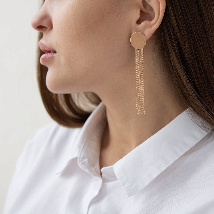 Золотые серьги "Изысканность" 480070 от ювелирного магазина Оникс