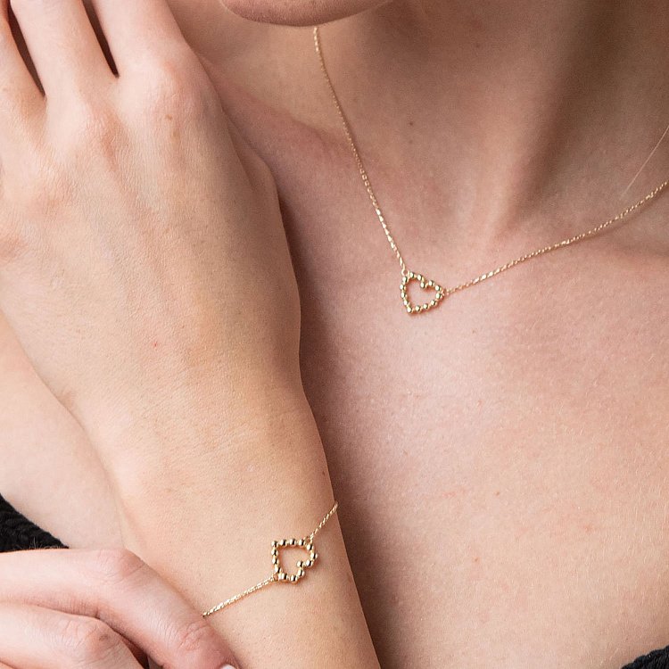 Колье "Влюбленное сердце" в желтом золоте кол01987 от ювелирного магазина Оникс - 2