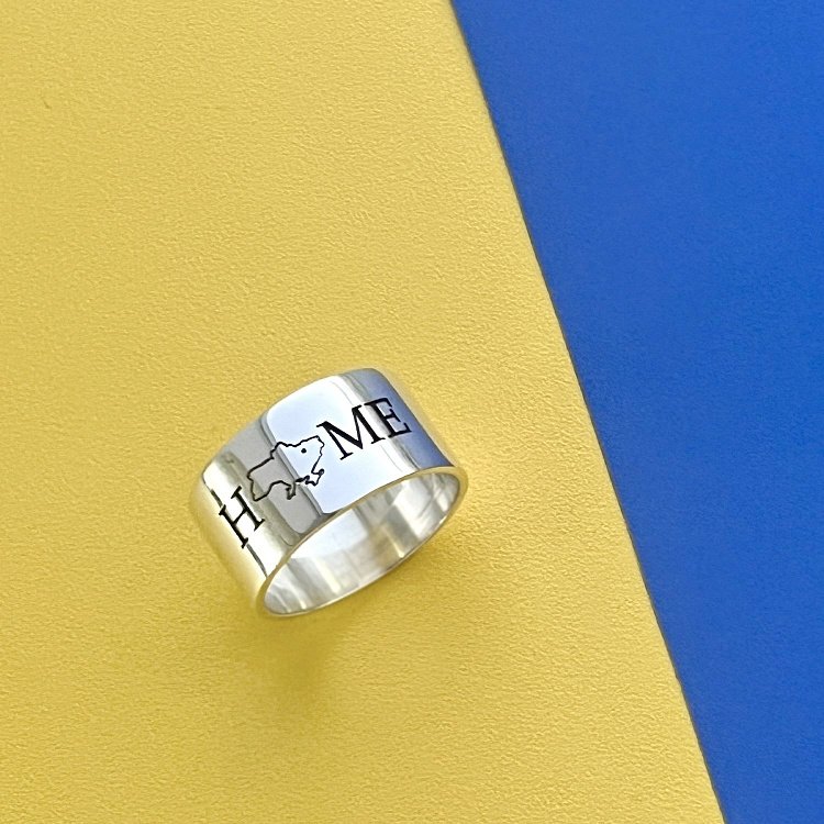 Срібна каблучка "HOME. Україна - мій дім" 112143home від ювелірного магазину Онікс - 4