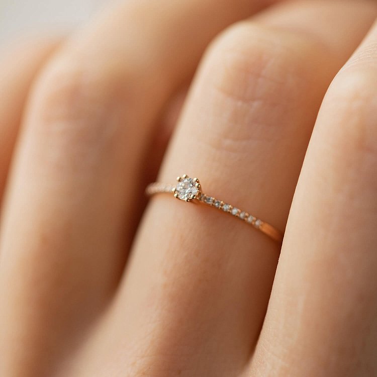 Помолвочное кольцо с бриллиантами (красное золото) 229402421 от ювелирного магазина Оникс - 3