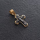 Серебряный крест "Распятие. Спаси и сохрани" с позолотой 133073 от ювелирного магазина Оникс - 3