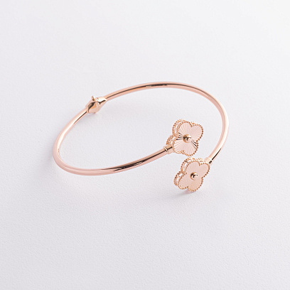 Жорсткий браслет "Конюшина" в червоному золоті б05667 №4