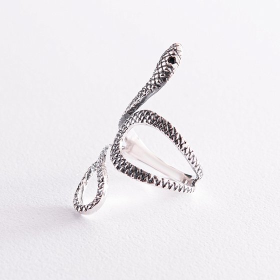 Серебряное кольцо "Змея" 112645 №3
