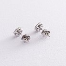Золоті сережки "Квіточки" з білими діамантами сб0358di от ювелирного магазина Оникс - 4