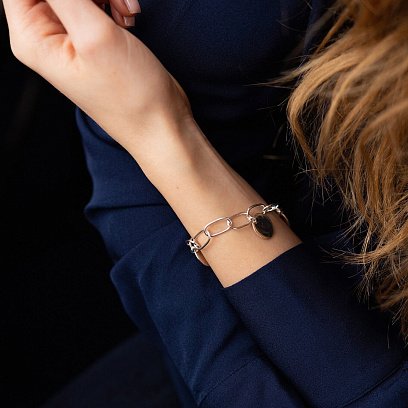 Серебряный браслет "Цепочка с монетками" (возможна гравировка) 141626 №4