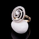 Золотое женское кольцо с фианитами к02557 от ювелирного магазина Оникс