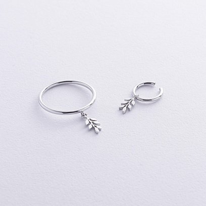 Каффа "Веточка" в белом золоте с08047 №7