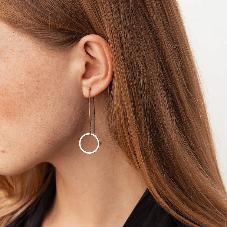 Срібні сережки - петельки "Геометрія" 4994 від ювелірного магазину Онікс - 6