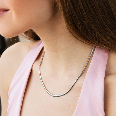 Серебряная цепочка (снейк) 4мм 15230-4 №10