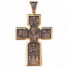 Серебряный православный крест с позолотой 131977 от ювелирного магазина Оникс - 2