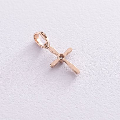 Золотий хрестик з діамантом пб0251 №2