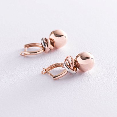 Золоті сережки "Шар" на англійській застібці с07043 №7