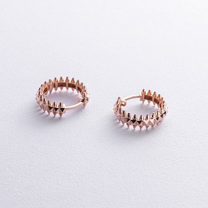 Серьги - кольца в красном золоте с08550 №3