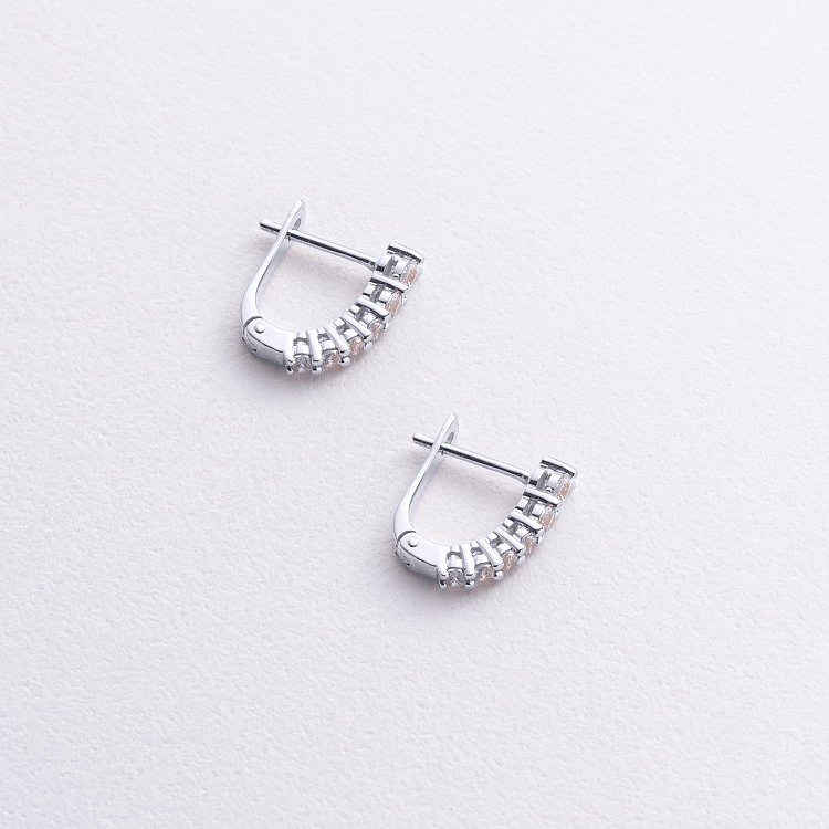 Серьги "Erika" с фианитами (белое золото) с09064 от ювелирного магазина Оникс - 2