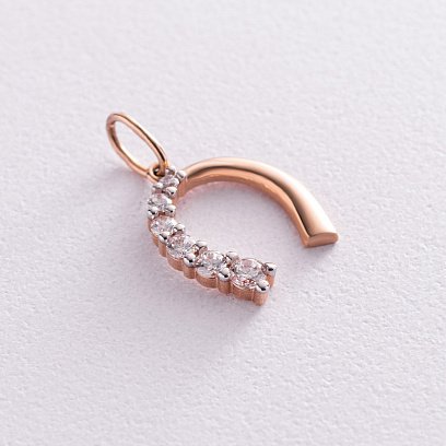 Золота підвіска "Підкова" (фіаніт) п02946