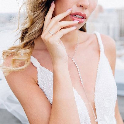 Серебряное колье с фианитами 18656 №8