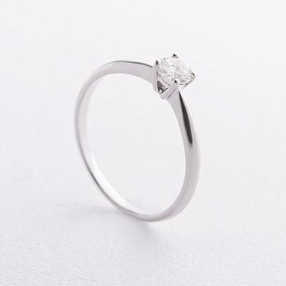 Заручальна золота каблучка з діамантом кб0693м