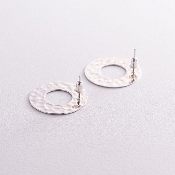 Срібні сережки - пусети "Теона" 123187 №4