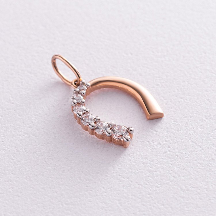 Золота підвіска "Підкова" (фіаніт) п02946 від ювелірного магазину Онікс