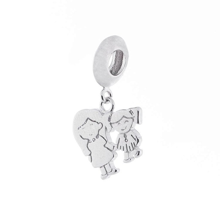 Срібний шарм "Мама і донька" 132552 від ювелірного магазину Онікс