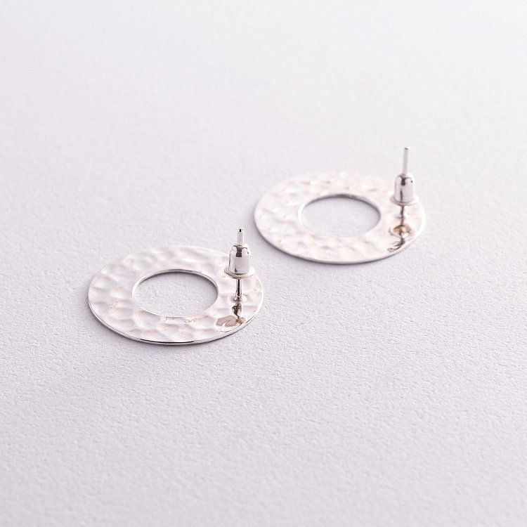 Срібні сережки - пусети "Теона" 123187 від ювелірного магазину Онікс - 3