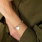 Серебряный браслет "Цепочка с монеткой" (возможна гравировка) 141628 от ювелирного магазина Оникс - 1