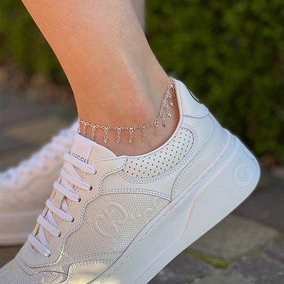 Срібний браслет "Крапельки" на ногу 14865 №2