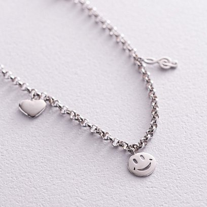 Золотий браслет на ногу (фіаніт) б03030 №3