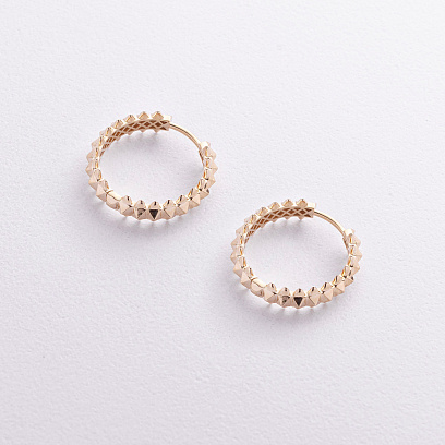 Сережки - кільця в жовтому золоті с09299 №2